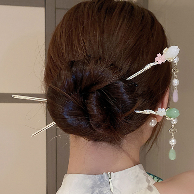 Florist Supplies - Vintage Flower Pearl Tassel Hairpin for