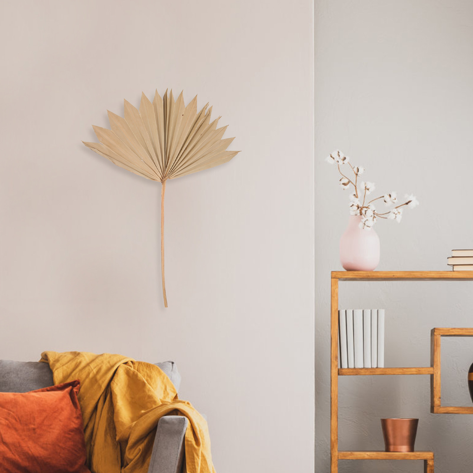 Palm Leaf Dried - 4Pcs Natural Dried Palm Leaf Fan