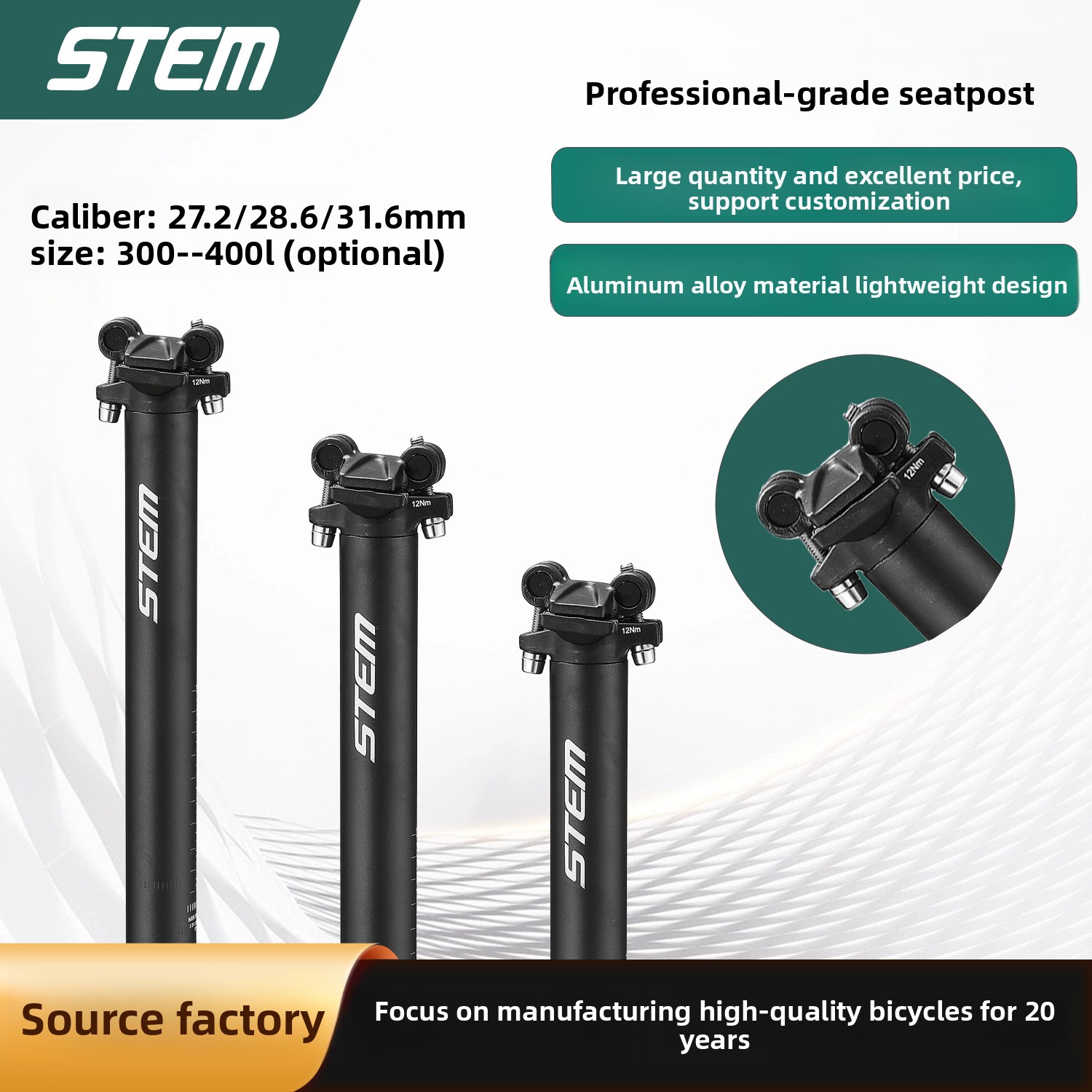 Stem Extender Tube - STEM Mountain Bike Seat Bar Aluminum