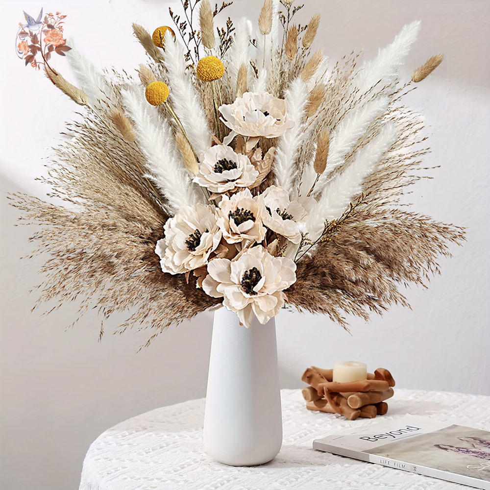 55Pcs Artificial Flower Bouque - Dried Flower Bunch recension och pris