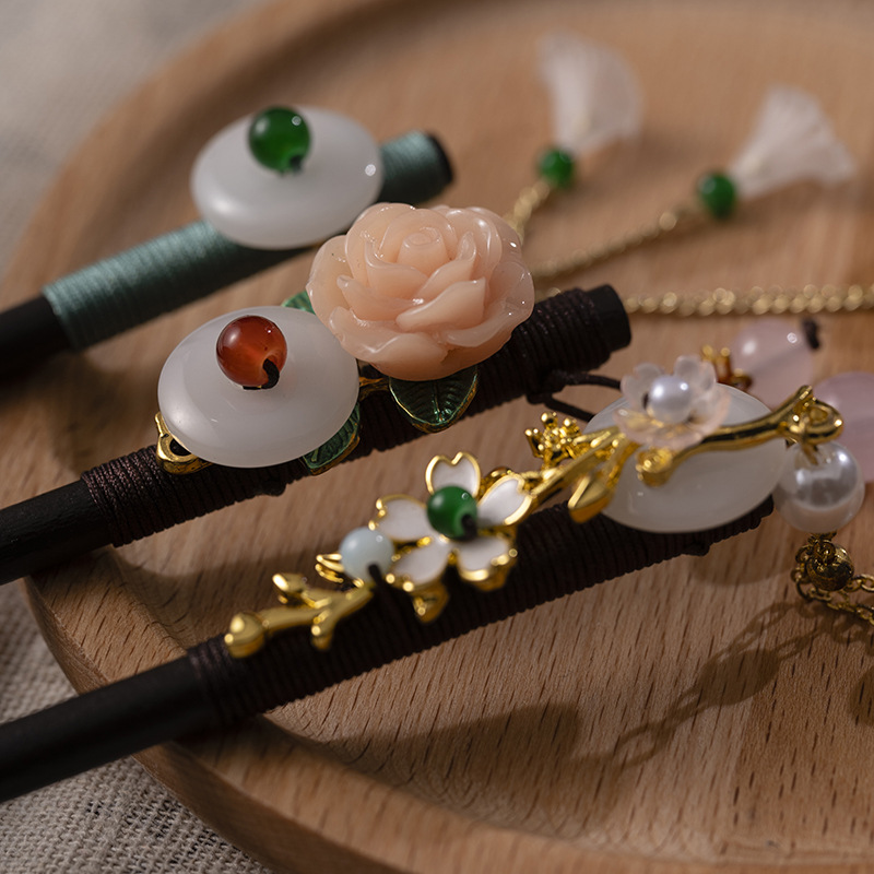 1Pc Wooden Hairpin Headdress f - Florist Supplies recension och pris