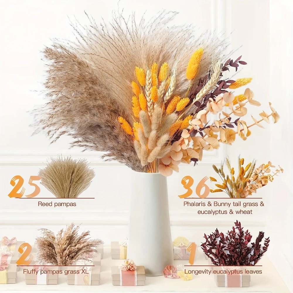 80Pieces Natural Dried Flowers - Dried Flower Bunch recension och pris