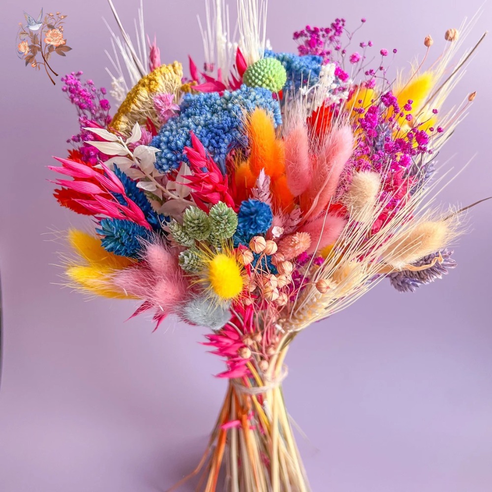 Colorful Dried Flowers Wedding - Dried Flower Bunch recension och pris