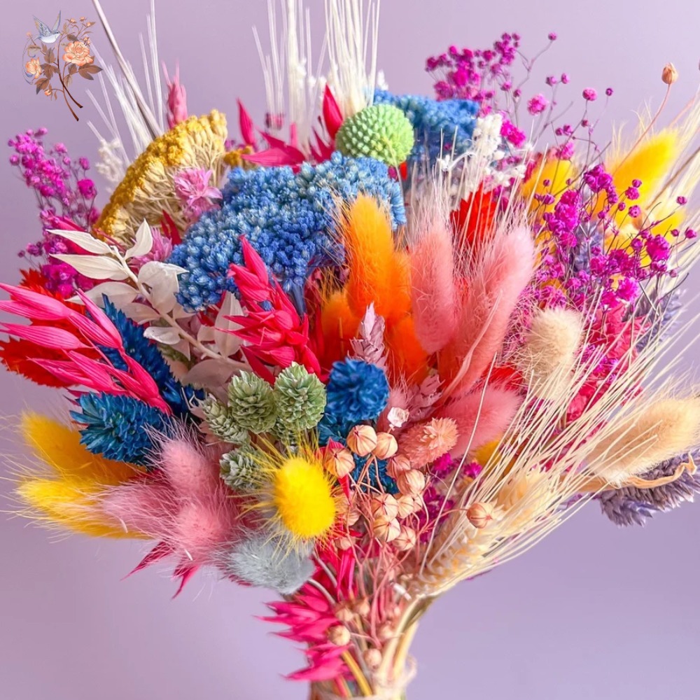 Colorful Dried Flowers Wedding - Dried Flower Bunch recension och pris