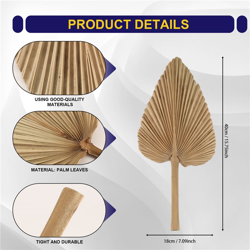 ABKO-6PCS Dried Palm Leaves Na - Palm Leaf Dried recension och pris